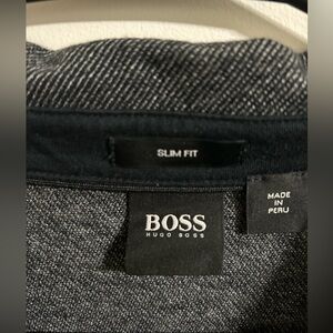 Hugo Boss Charcoal and White Textured Shirt NWOT